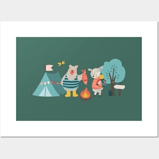 Camping animals Posters and Art